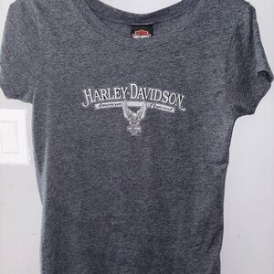 Harley-Davidson  Womens Large Gray Short Sleeve EUC